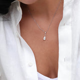 Pear Cut Solitaire Lab-Grown Diamond Pendant Necklace in Platinum