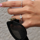 "Radiant Muse" Princess Cut Diamond Engagement Promise Ring in Sterling Silver