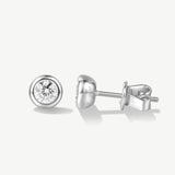Classic Bezel Round Lab Grown Stud Earrings