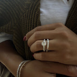 "Halo of Devotion" Halo Engagement Promise Ring in Sterling Silver