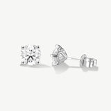 "Essence of Light" Classic Four Prong Lab Grown Solitaire Stud Earrings