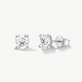 "Essence of Light" Classic Four Prong Lab Grown Solitaire Stud Earrings