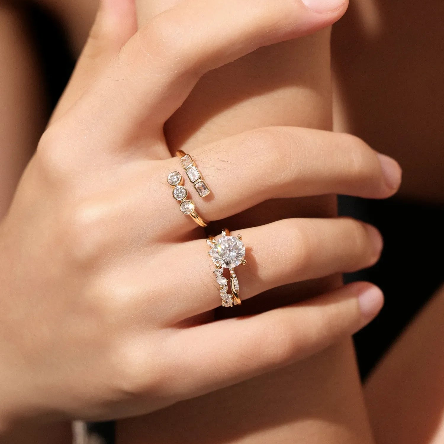 Petite Twisted Vine Lab Grown Diamond Engagement Ring in 14K Gold