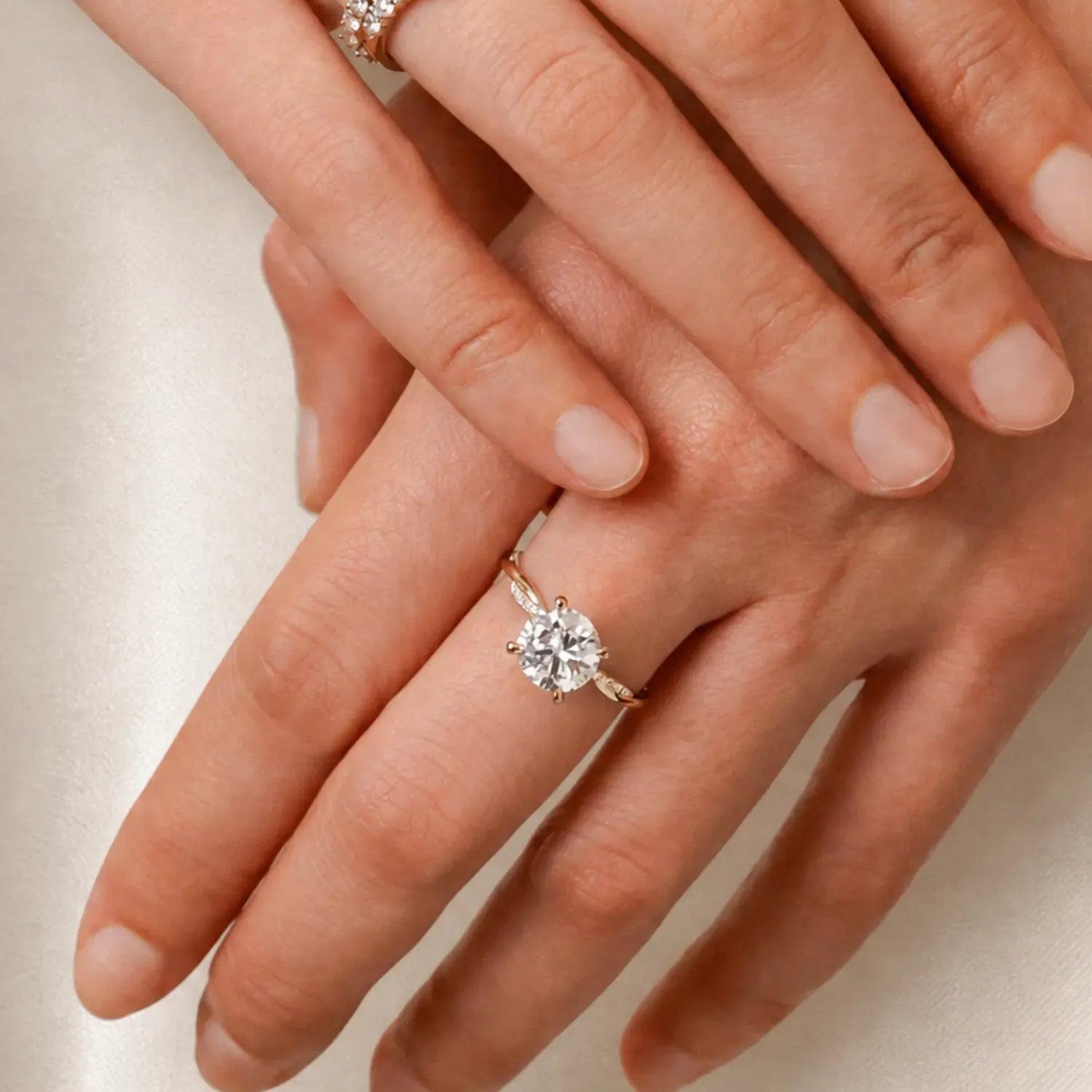Petite Twisted Vine Lab Grown Diamond Engagement Ring in 14K Gold