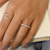 "Eternal Glow" Half Eternity Wedding Band Ring in Sterling Silver