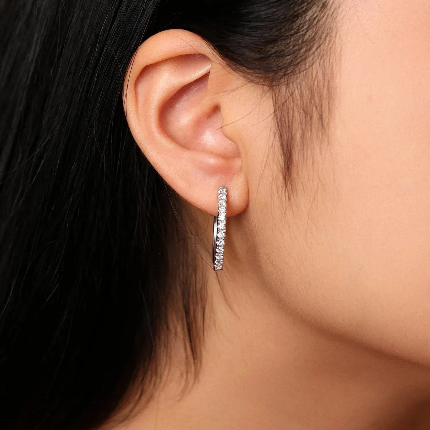 "Circle of Light" Lab Grown Diamond Small Huggie Hoop Earrings