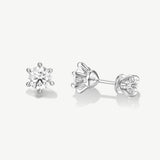 "Elegant Light" Classic Six Prong Round Lab Grown Stud Earrings