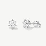 "Elegant Light" Classic Six Prong Round Lab Grown Stud Earrings