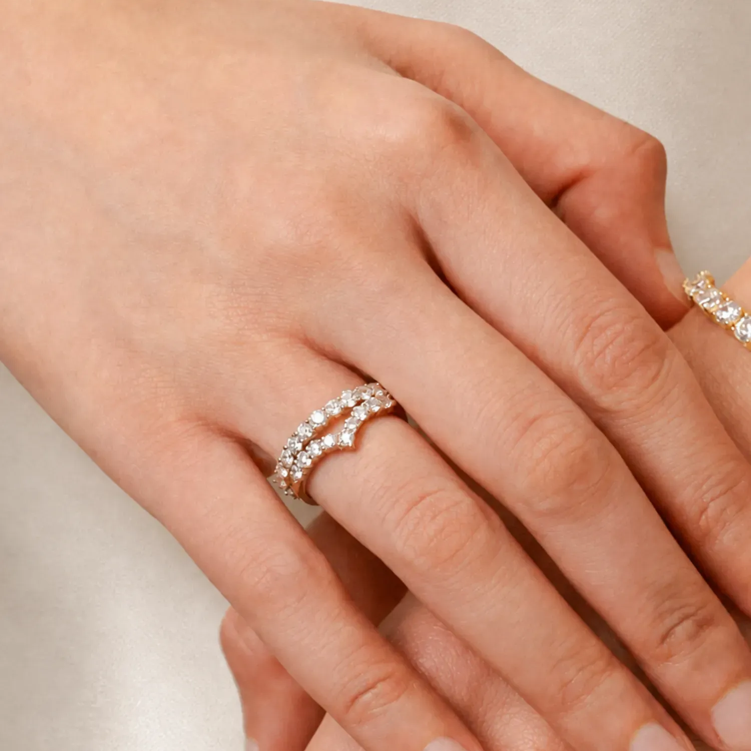 "The Infinite Bond" 1.17 Ct. Tw. Eternity Diamond Wedding Band Ring in 14K Yellow Gold