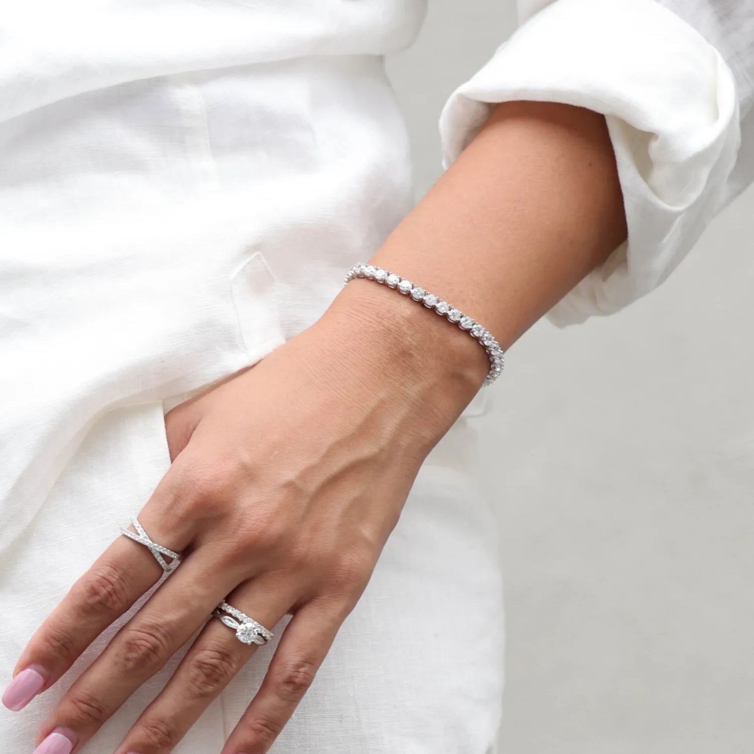Lab-Grown Diamond Tennis Bracelet in 14K Yellow Gold (3.16 ct.tw.)